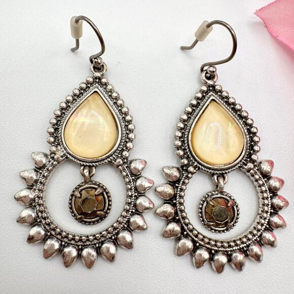 Lucky Brand Boho Dangle Earrings Ethnic Tribal Bali Style Festival Gypsy 90s - Picture 1 of 10